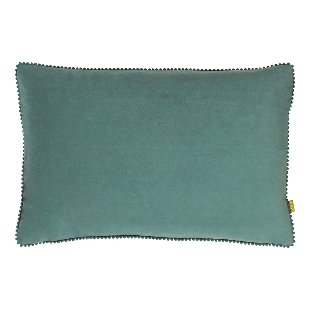 Plain Blue Cushions - Cosmo  Rectangular Velvet Cushion Cover Blue furn.