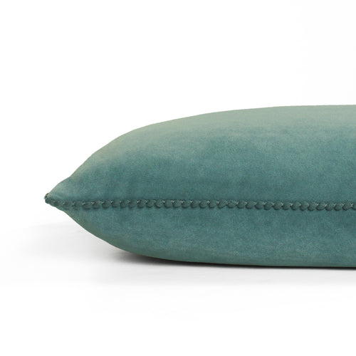 Plain Blue Cushions - Cosmo  Rectangular Velvet Cushion Cover Blue furn.