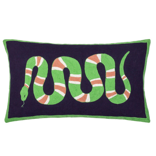Animal Green Cushions - Coral Snake  Cushion Cover Lime furn.