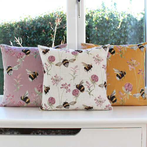 Animal Purple Cushions - Country Bee Garden Cushion Cover Heather Evans Lichfield
