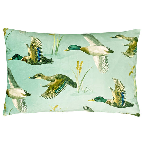 Animal Green Cushions - Country  Duck Pond Rectangular Cushion Cover Mint Evans Lichfield