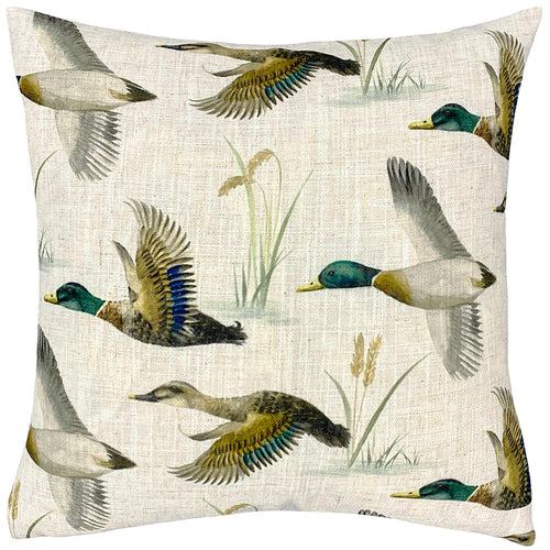 Animal Cream Cushions - Country  Duck Pond Cushion Cover Seafoam Evans Lichfield
