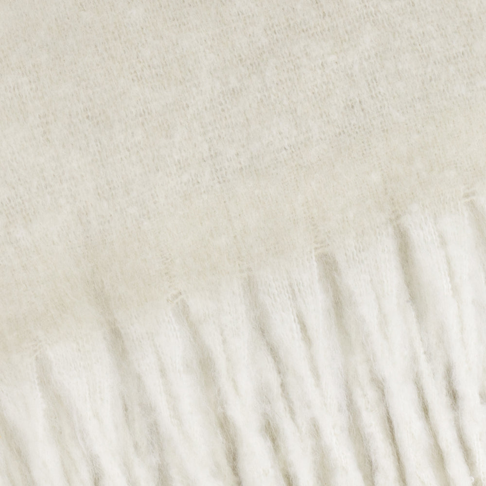 Cozy Woven Tasselled Throw Ecru
