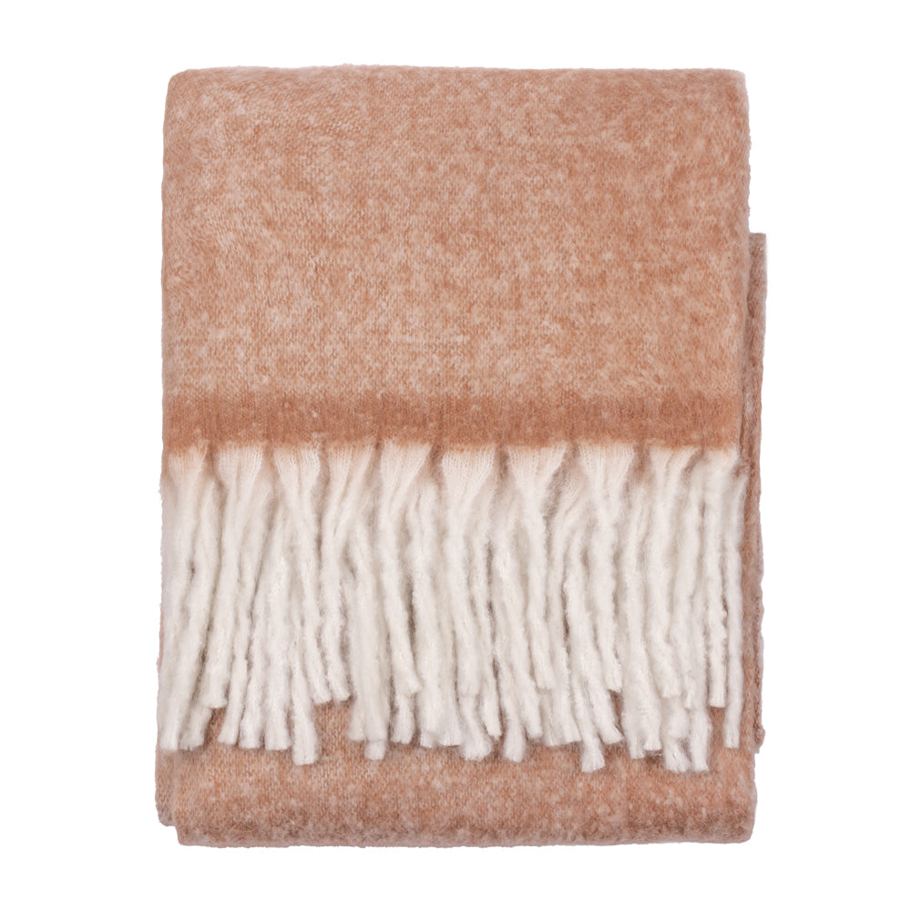 Cozy Woven Tasselled Throw Rust