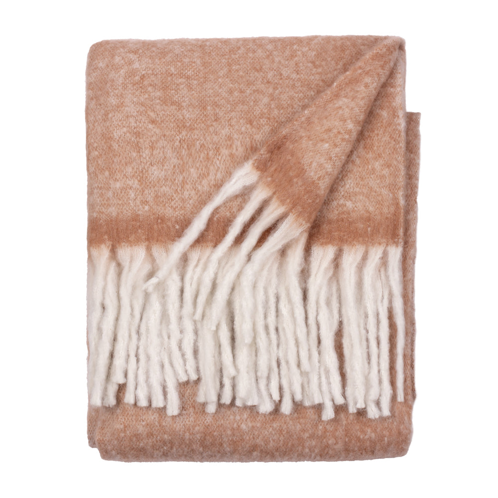 Cozy Woven Tasselled Throw Rust