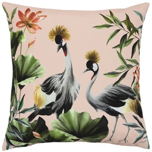 Evans Lichfield Cranes Outdoor Cushion Cover in Blush/Forest