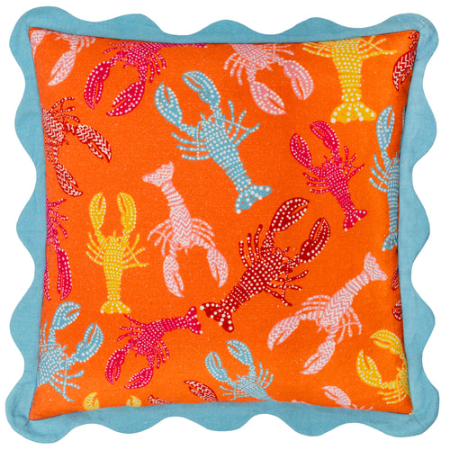 Animal Blue Cushions - Crustaceans Scalloped Cushion Cover Orange furn.