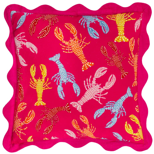 Animal Pink Cushions - Crustaceans Scalloped Cushion Cover Pink furn.