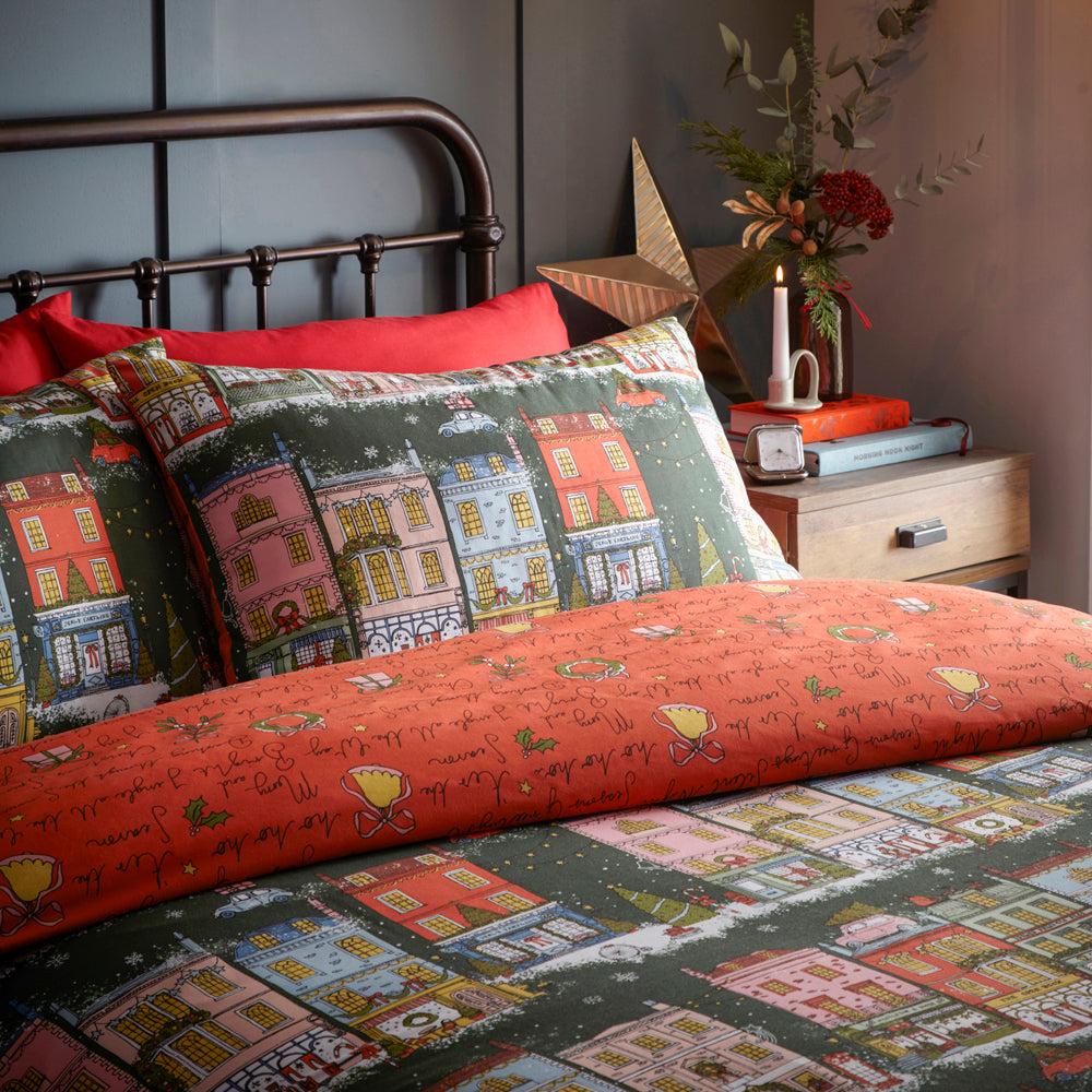 Christmas Spirit Festive Duvet Cover Set Green