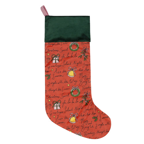  Multi Accessories - Christmas Spirit Printed Velvet Xmas Stocking Multicolour furn.