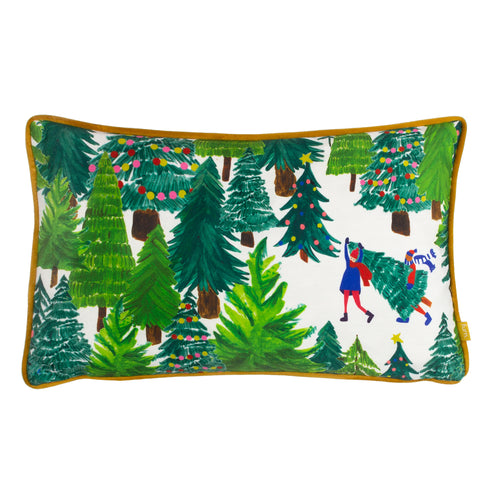  Green Cushions - Christmas Together Tree Day Cushion Cover Forest Green furn.