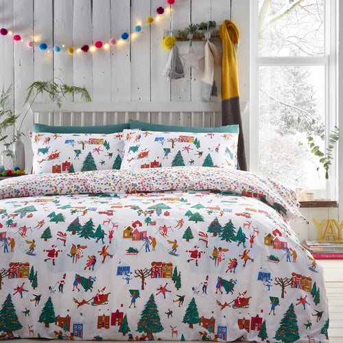  White Bedding - Christmas Together Festive Duvet Cover Set Multicolour furn.