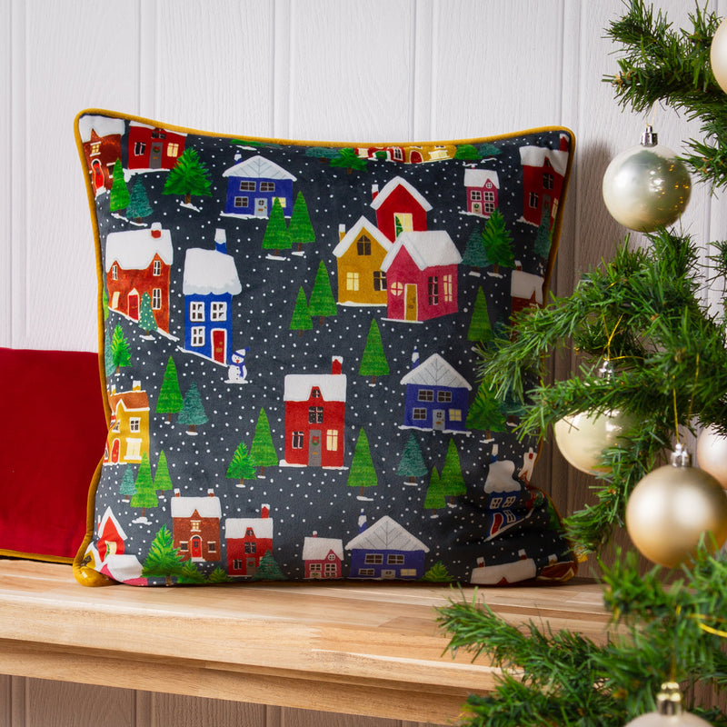  Multi Cushions - Christmas Together Twilight Town Cushion Cover Multicolour furn.