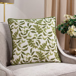 Chatsworth Topiary Piped Cushion Olive
