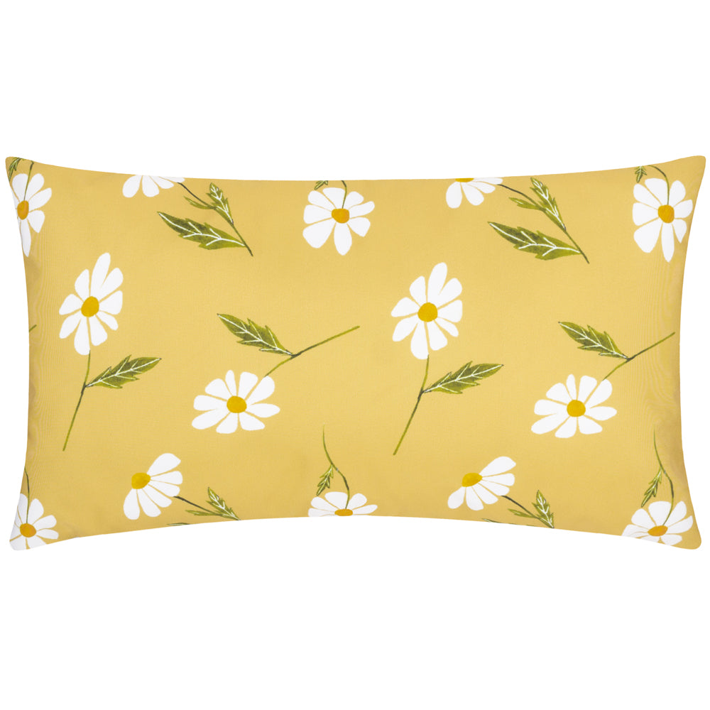 Daisies Floral Reversible Outdoor Cushion Yellow