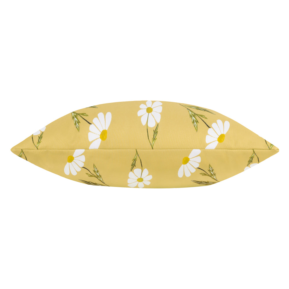 Daisies Floral Reversible Outdoor Cushion Yellow