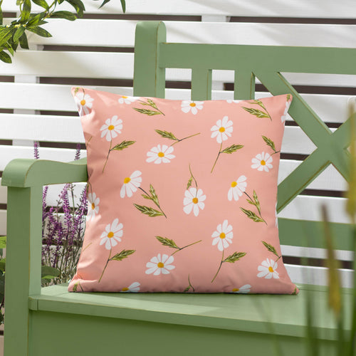 Floral Pink Cushions - Daisies Floral Reversible Outdoor Cushion Cover Pink Wylder