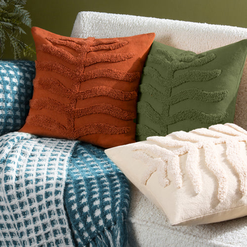 Jungle Green Cushions - Dakota Tufted Cushion Cover Forest furn.