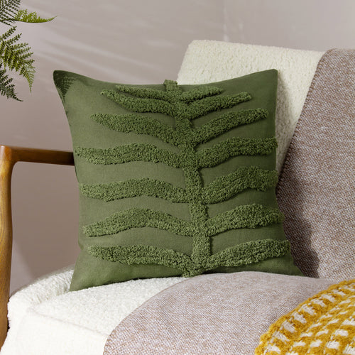 Jungle Green Cushions - Dakota Tufted Cushion Cover Forest furn.