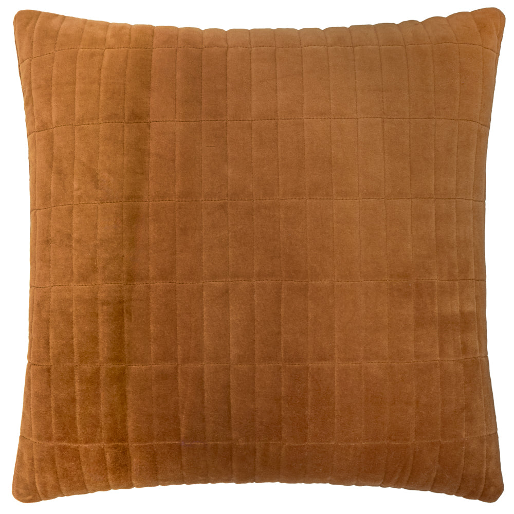 Plain Brown Cushions - Dales Quilted Cotton Velvet Cushion Cover Pecan Yard