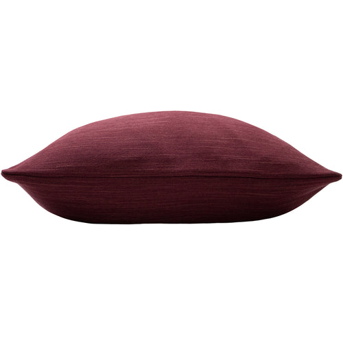 Plain Red Cushions - Dalton Slubbed Cushion Cover Wine Evans Lichfield