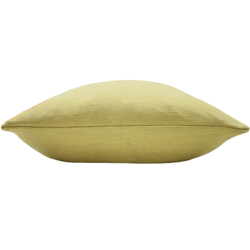 Plain Yellow Cushions - Dalton Slubbed Cushion Cover Yellow Evans Lichfield