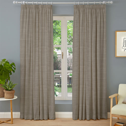 Plain Brown M2M - Dalton Bark Made to Measure Curtains furn.