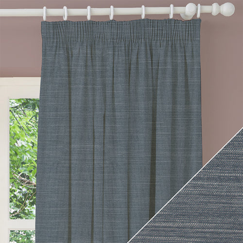 Plain Blue M2M - Dalton Bluestone Made to Measure Curtains furn.