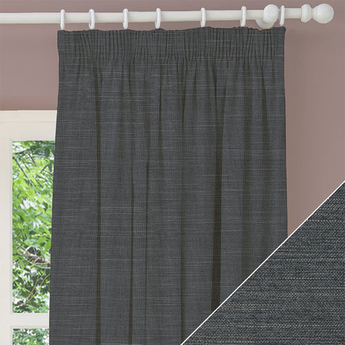 Plain Grey M2M - Dalton Charcoal Made to Measure Curtains furn.