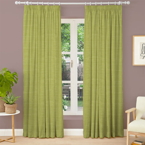 Plain Green M2M - Dalton Pistachio Made to Measure Curtains furn.