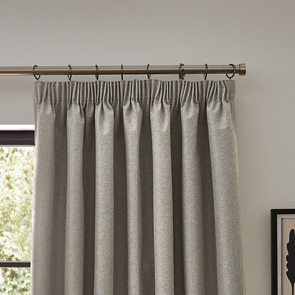 Dawn Textured Blackout Pencil Pleat Curtains Linen