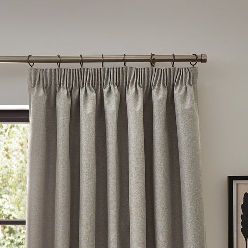 Plain Beige Curtains - Dawn Blackout Pencil Pleat Curtains Linen furn.