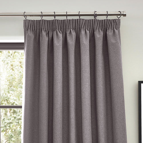 Dawn Textured Blackout Pencil Pleat Curtains Charcoal