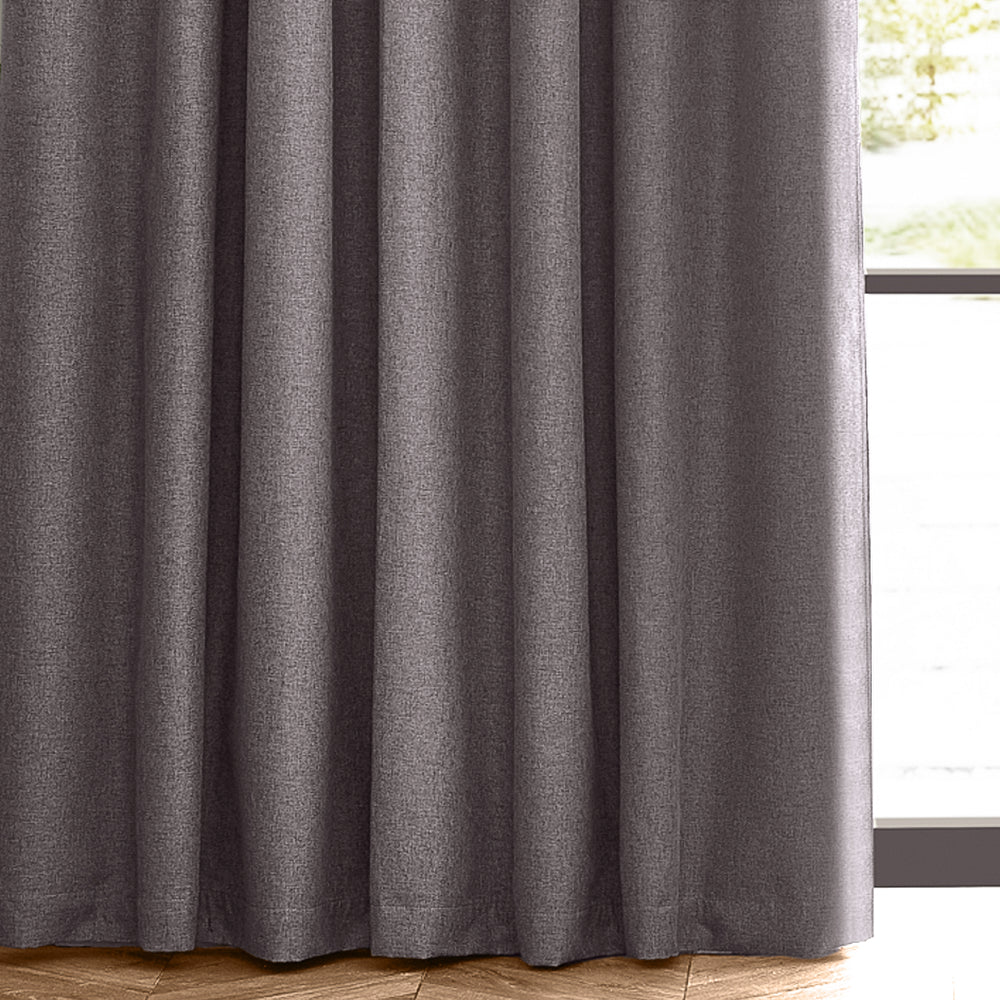 Dawn Textured Blackout Pencil Pleat Curtains Charcoal