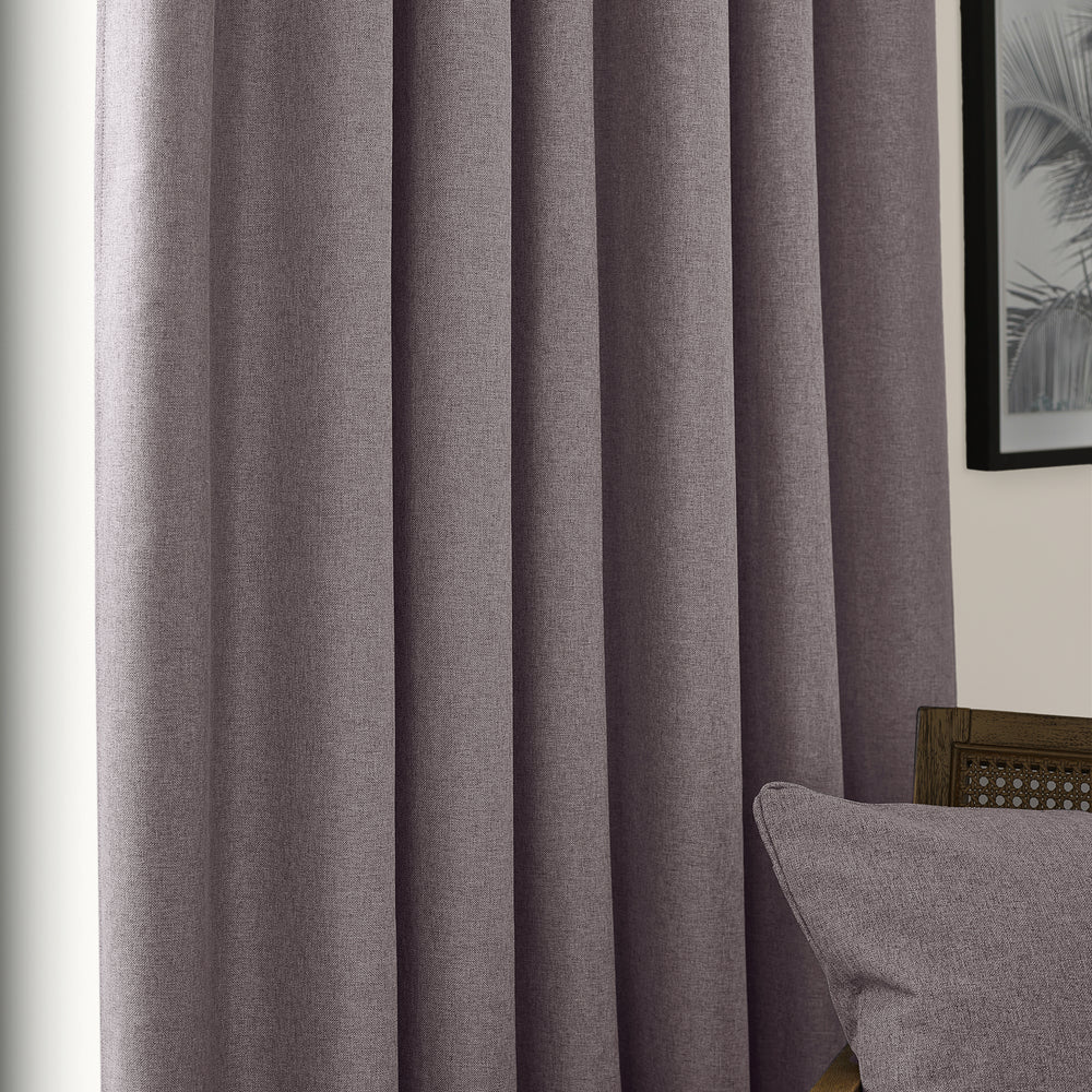 Dawn Textured Blackout Pencil Pleat Curtains Charcoal