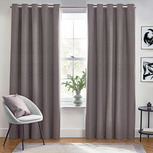 Dawn Textured Blackout Eyelet Curtains Charcoal