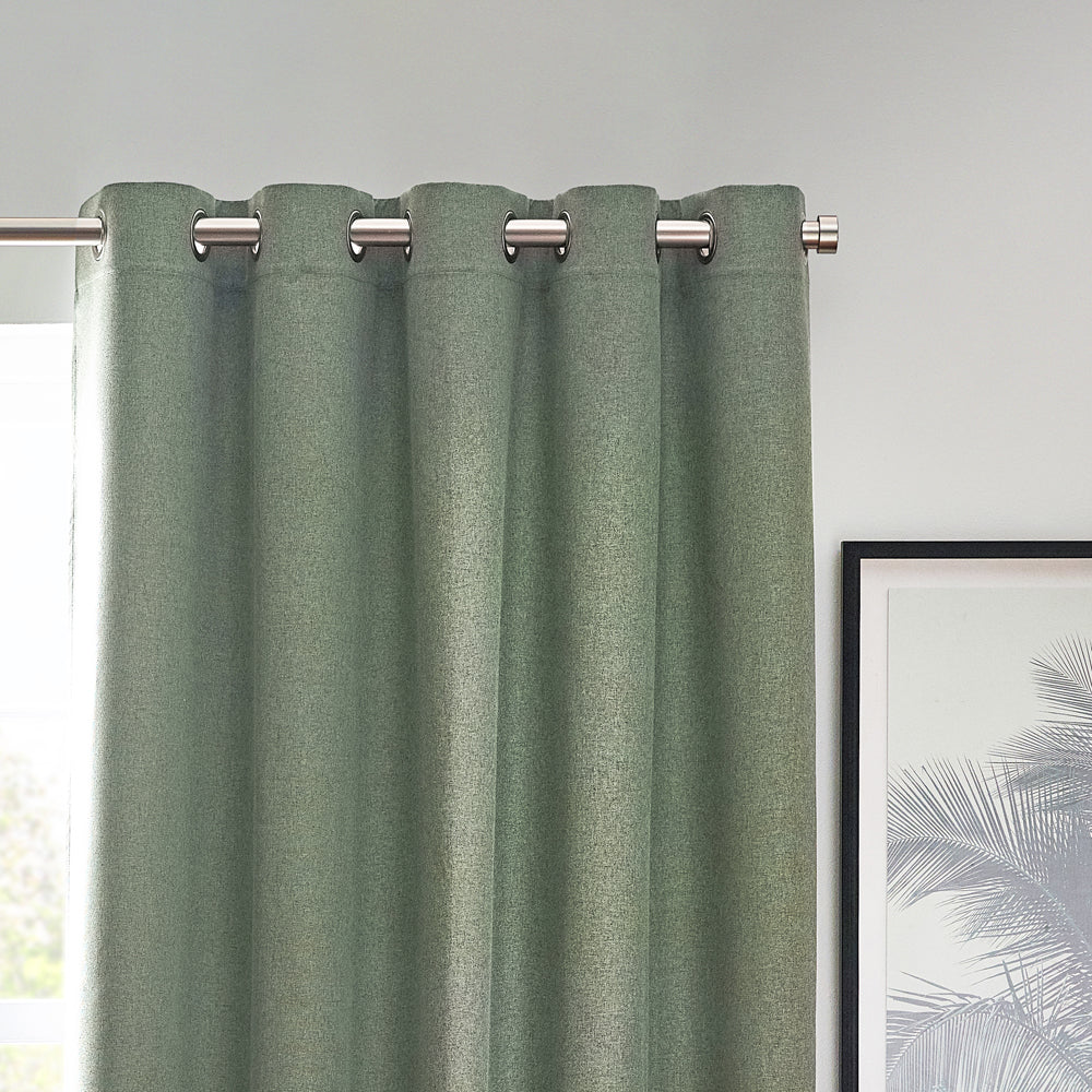 Dawn Textured Blackout Eyelet Curtains Eucalyptus