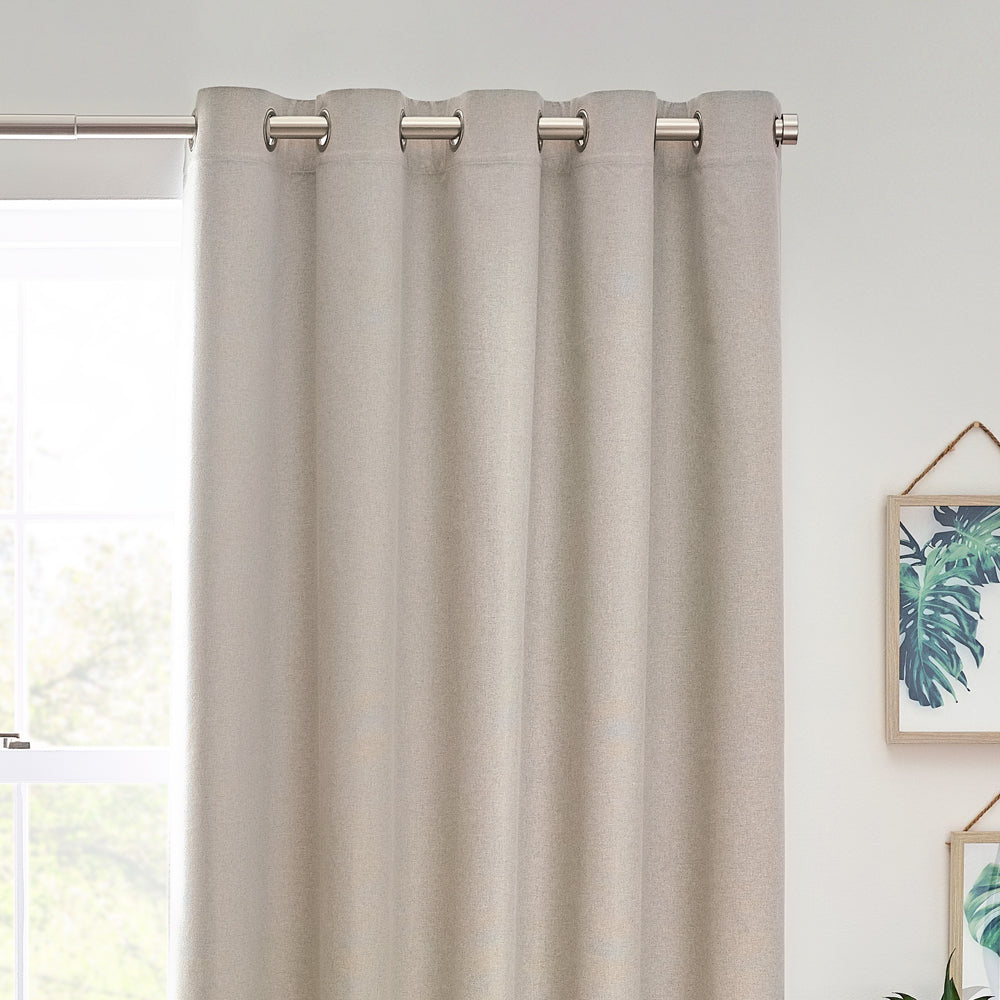 Dawn Textured Blackout Eyelet Curtains Linen