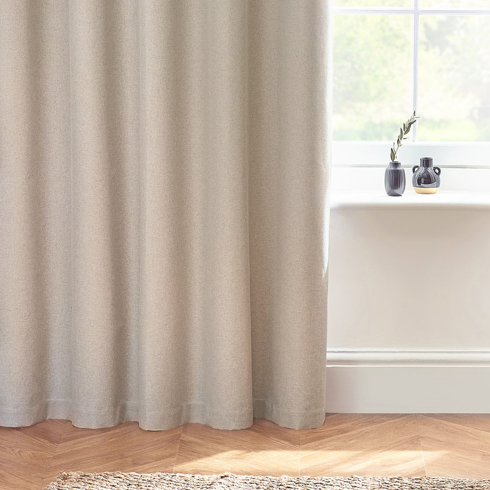 Dawn Textured Blackout Eyelet Curtains Linen