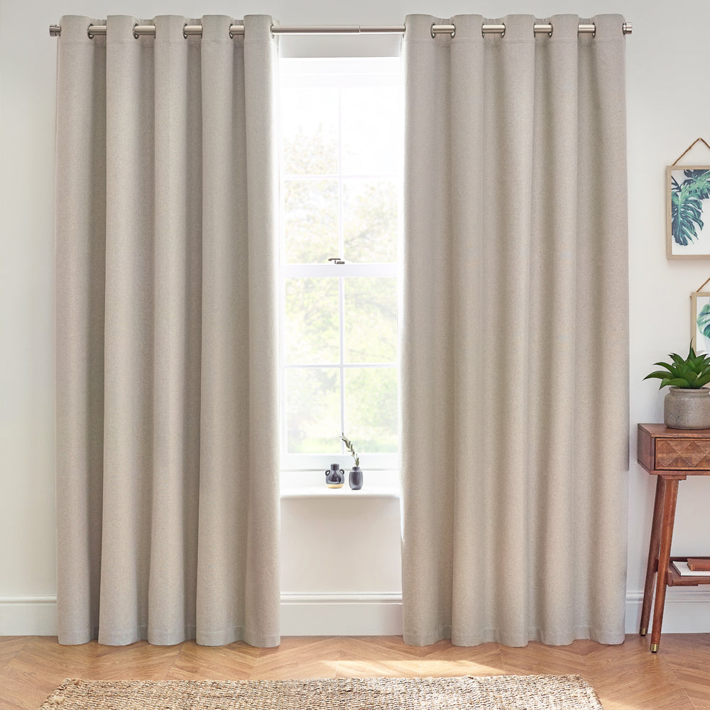 Dawn Textured Blackout Eyelet Curtains Linen