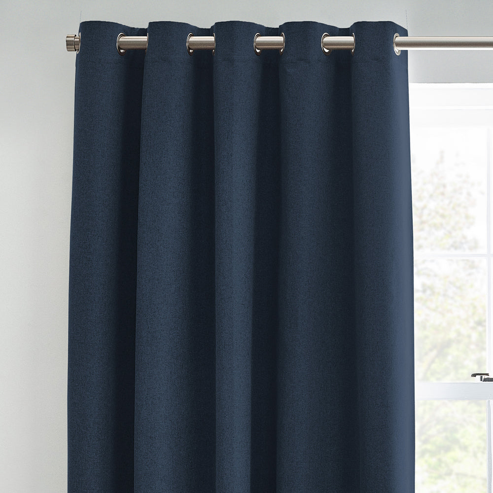 Dawn Textured Blackout Eyelet Curtains Midnight