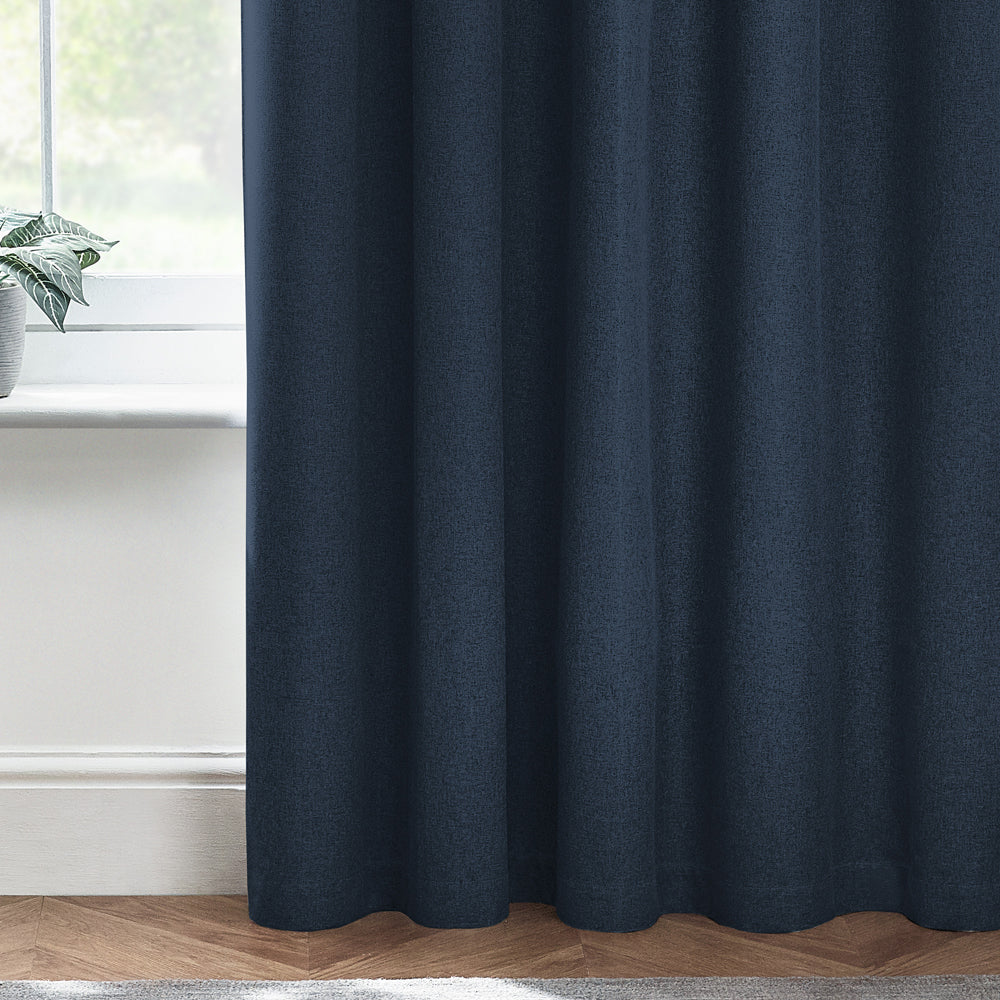 Dawn Textured Blackout Eyelet Curtains Midnight