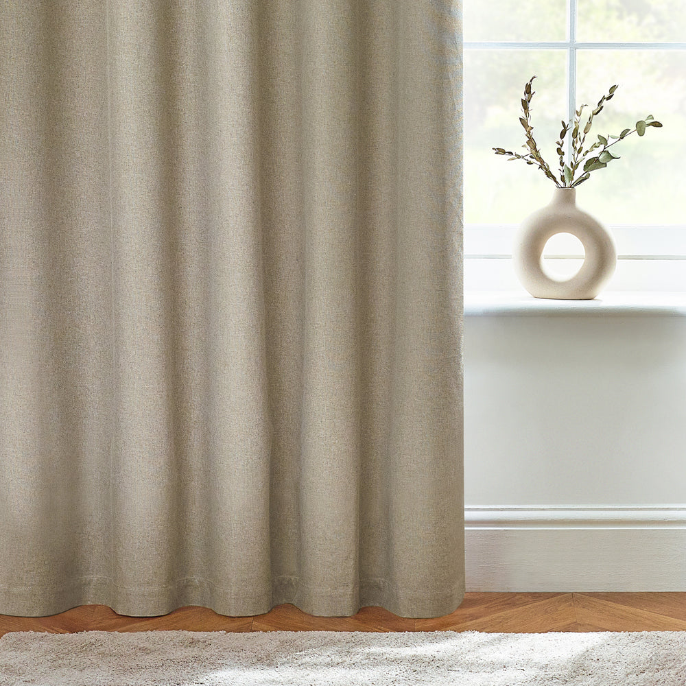 Dawn Textured Blackout Eyelet Curtains Natural