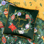furn. Deck The Halls Cushion Cover in Pine Green