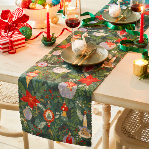 Abstract Green Accessories - Deck The Halls  Table Runner Green furn.