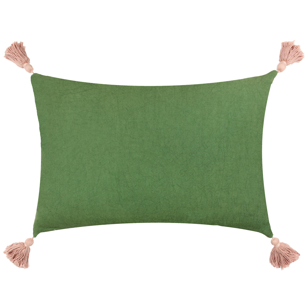 Delphine Floral Tasselled Cushion Coral