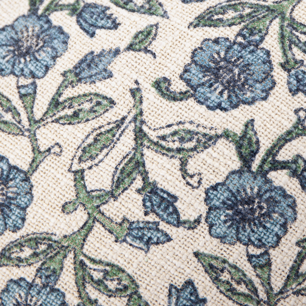 Delphine Floral Piped Cushion Delph Blue