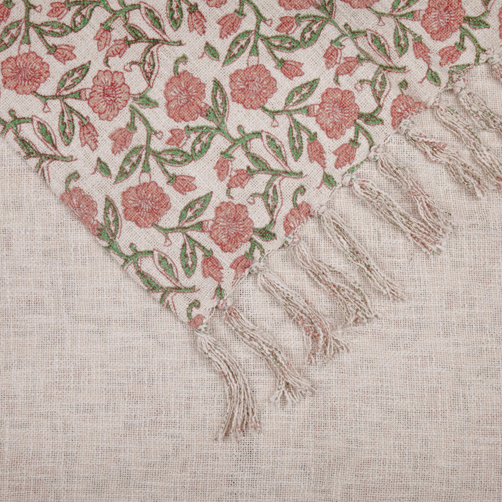 Delphine Printed Cotton Throw Coral