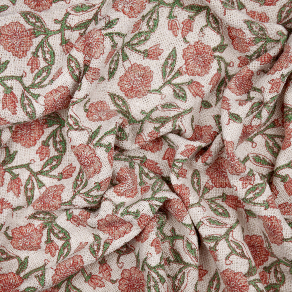 Delphine Printed Cotton Throw Coral