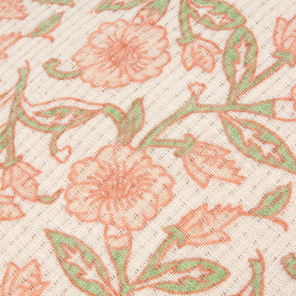Delphine Printed Cotton Throw Coral